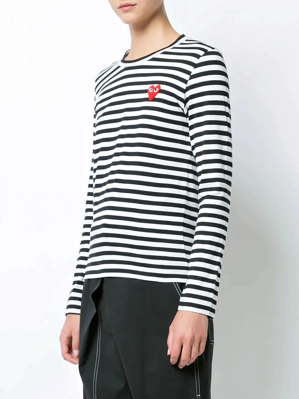 Comme des Garçons PLAY Striped Long Sleeve Tee